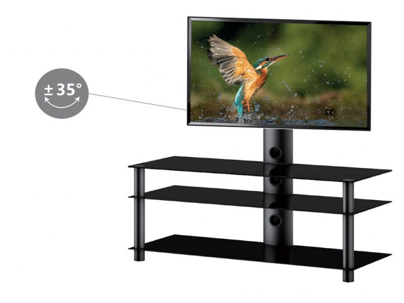 Meuble TV 3 Étagères avec Support Écran 46 Pouces – NEO-1103-B-BLK