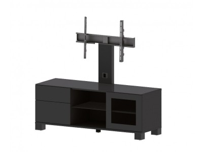 Meuble TV Design avec Support Écran et Étagères de Rangement – LB-1141-B-BLK