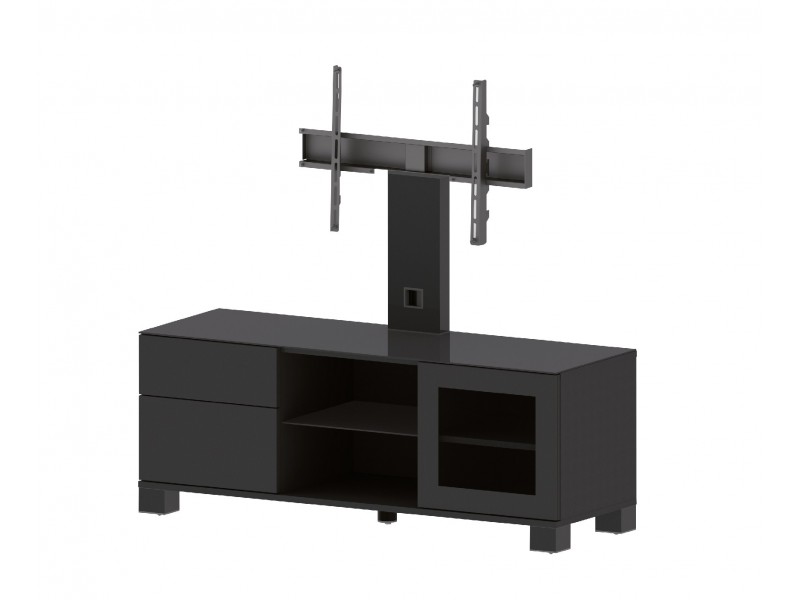 Meuble TV Design avec Support Écran et Étagères de Rangement – LB-1141-B-BLK