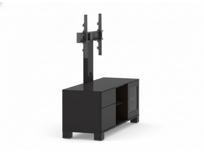 Meuble TV Design avec Support Écran et Étagères de Rangement – LB-1141-B-BLK