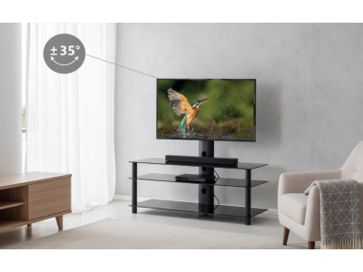 Meuble TV 3 Étagères avec Support Écran 46 Pouces – NEO-1103-B-BLK