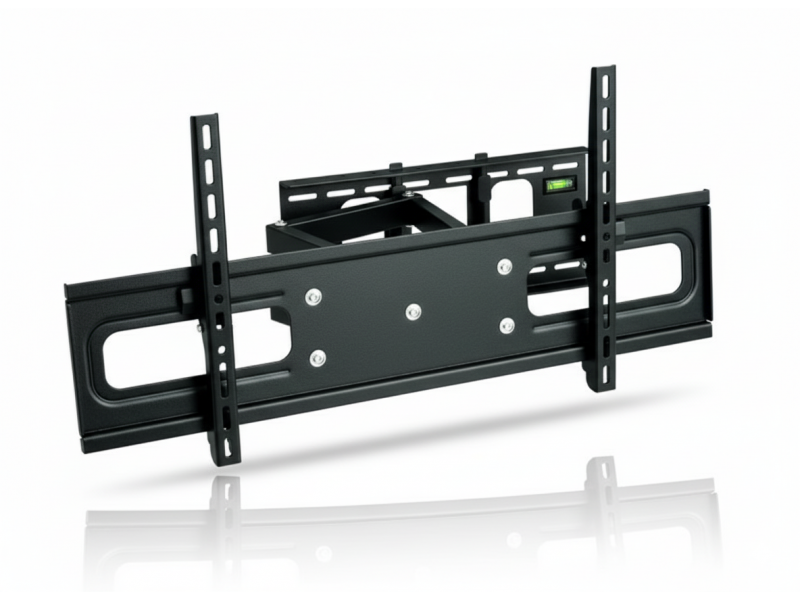 Support TV Mural Double Bras VESA 800 pour Écran jusqu’à 70" en Acier Noir – PLB-WA4