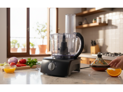 Robot Multifonction 450W 2L avec Râpe Hachoir Presse-Agrumes 2 Vitesses + Pulse – PERM-3010