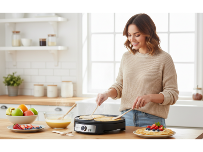 Crêpière Électrique Double Face 30 cm 1200 W Antiadhésive – PECE-1801
