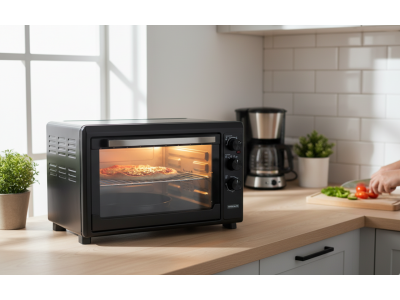 Four Électrique 65 L 2500 W Ventilé avec Double Vitrage – KMF-65-EL-BL