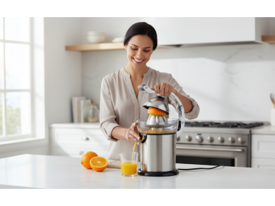 Presse-Agrume Inox 160 W avec Poignée Pressoir et 2 Cônes – PEPA-235