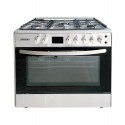 Cuisinière à Gaz 90 cm Inox 5 Feux Four Double avec Tourne Broche – CK9060–FOIT-SP