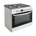 Cuisinière à Gaz 90 cm Inox 5 Feux Four Double avec Tourne Broche – CK9060–FOIT-SP