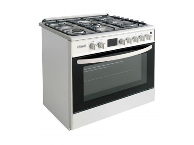 Cuisinière à Gaz 90 cm Inox 5 Feux Four Double avec Tourne Broche – CK9060–FOIT-SP