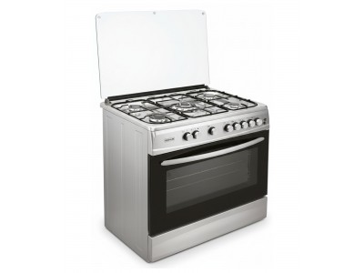 Cuisinière à Gaz 90 cm Inox 5 Feux Four Géant Double – CK9060-DGLITIN