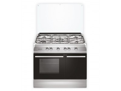 Cuisinière à Gaz 90 cm Inox 5 Feux avec Compartiment Bouteille – CK9060-B-DGLITIN