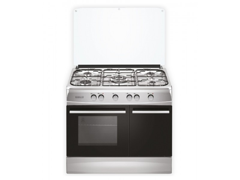 Cuisinière à Gaz 90 cm Inox 5 Feux avec Compartiment Bouteille – CK9060-B-DGLITIN