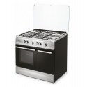 Cuisinière à Gaz 90 cm Inox 5 Feux avec Compartiment Bouteille – CK9060-B-DGLITIN