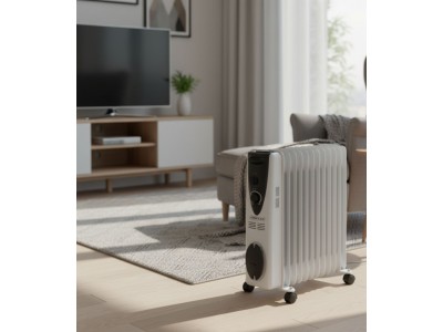 Radiateur à Bain d’Huile 11 Éléments 2000W avec Thermostat Réglable – KJQ-15-11