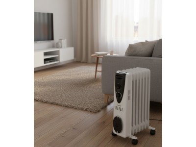 Radiateur à Bain d’Huile 9 Éléments 2000W avec Thermostat Réglable – KJQ-15-9