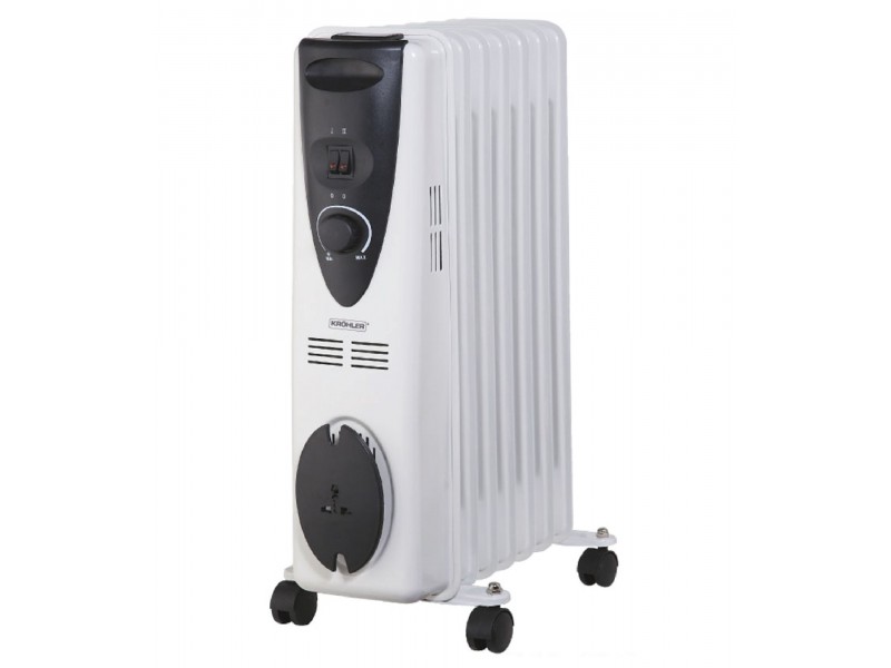 Radiateur à Bain d’Huile 9 Éléments 2000W avec Thermostat Réglable – KJQ-15-9
