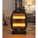 Chauffage Quartz 2 Tubes Halogènes 800W avec Sécurité et Orientation Réglable – KQZ-0807-S