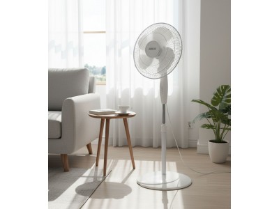 Ventilateur sur Pied 40 cm 45W 3 Vitesses avec Oscillation 85° – ST-40-16-ELE