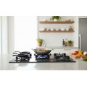 Plaque de Cuisson Gaz 90 cm 5 Feux Verre Trempé Noir avec Sécurité FFD – PGE-90-GL-BL