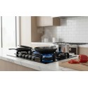 Plaque de Cuisson Gaz 70 cm 5 Feux Verre Trempé Noir avec Sécurité FFD – PGE-70-GL-BL