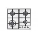Plaque de Cuisson Gaz 60 cm 4 Feux Inox Grilles Acier Émaillé – PGE-60-640-IN