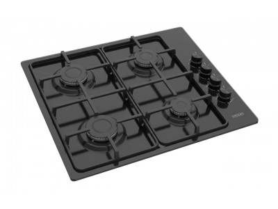 Plaque de Cuisson Gaz 60 cm 4 Feux Noir Émaillé avec Allumage Électrique – PG-700