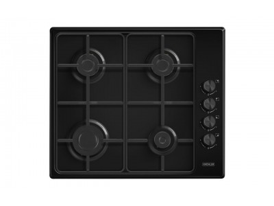 Plaque de Cuisson Gaz 60 cm 4 Feux Noir Émaillé avec Allumage Électrique – PG-700