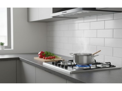 Plaque de Cuisson Gaz 60 cm 4 Feux Inox avec Support Noir et Allumage Électrique – PGP-800