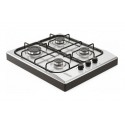 Plaque de Cuisson Gaz 60 cm 4 Feux Inox avec Support Noir et Allumage Électrique – PGP-800