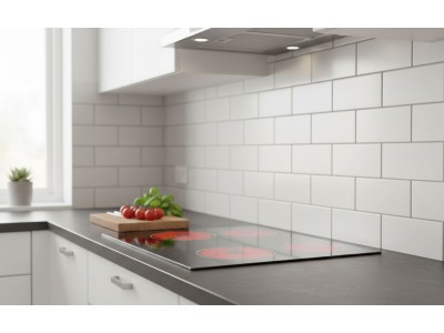 Plaque Vitrocéramique 60 cm 4 Foyers Électriques Tactile Verre Noir – PGE-60-VITRO
