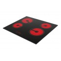 Plaque Vitrocéramique 60 cm 4 Foyers Électriques Tactile Verre Noir – PGE-60-VITRO
