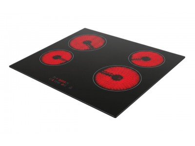 Plaque Vitrocéramique 60 cm 4 Foyers Électriques Tactile Verre Noir – PGE-60-VITRO