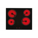 Plaque Vitrocéramique 60 cm 4 Foyers Électriques Tactile Verre Noir – PGE-60-VITRO