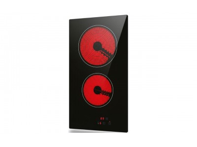 Plaque Vitrocéramique 30 cm 2 Foyers Électriques Tactile Verre Noir – PGE-30-VITRO