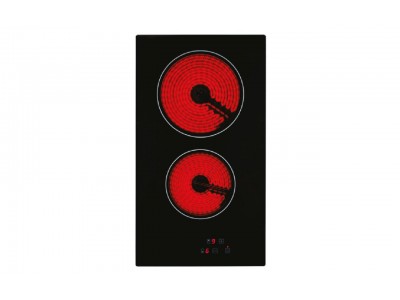 Plaque Vitrocéramique 30 cm 2 Foyers Électriques Tactile Verre Noir – PGE-30-VITRO
