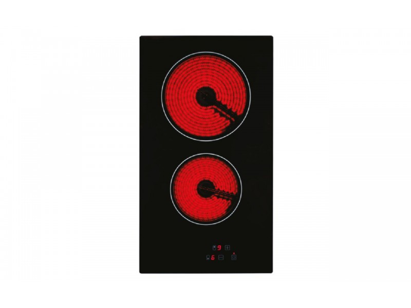 Plaque Vitrocéramique 30 cm 2 Foyers Électriques Tactile Verre Noir – PGE-30-VITRO