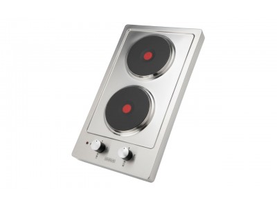 Plaque de Cuisson Électrique 30 cm 2 Foyers Inox Commandes Frontales – PGE-30-2E-IN