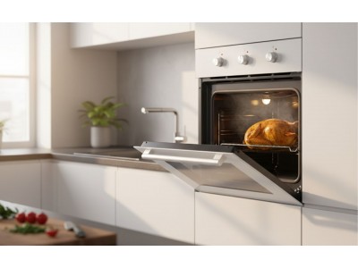 Four Encastrable Électrique 60 cm 65L Chaleur Tournante Verre Blanc – FEE-6433-WH