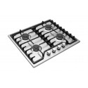 Plaque de Cuisson Gaz 60 cm 4 Feux Inox avec Grilles en Fonte – PGE-60-FNT-IN