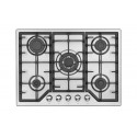 Plaque de Cuisson Gaz 70 cm 5 Feux Inox avec Grilles en Fonte – PGE-70-FNT-IN