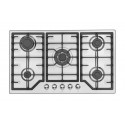 Plaque de Cuisson Gaz 90 cm 5 Feux Inox avec Grilles en Fonte – PGE-90-FNT-IN