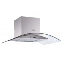 Hotte Cheminée 90 cm Verre & Inox 650 m³/h Commandes Mécaniques – EKH-IBE90-INVE