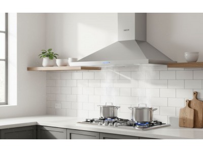 Hotte Cheminée 90 cm Inox 450 m³/h Commandes Mécaniques – EKH-GUS90-IN