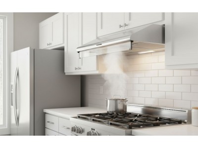 Hotte Sous Meuble 90 cm Inox 460 m³/h Double Moteur avec Visière Verre – EKH-CLA90-IN