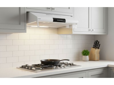 Hotte Sous Meuble 60 cm Blanc 280 m³/h avec Visière Verre – EKH-CLA60-WH