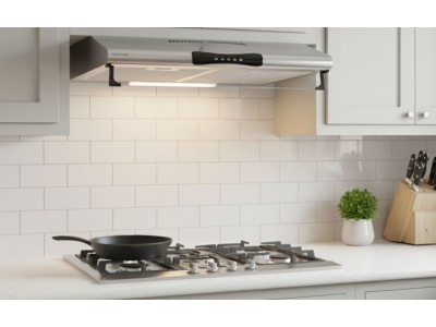 Hotte Sous Meuble 70 cm Inox 460 m³/h Double Moteur avec Visière Verre – EKH-CLA70-IN