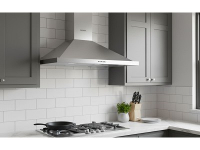 Hotte Cheminée 60 cm Inox 450 m³/h avec Double Éclairage – EKH-GUS60-IN