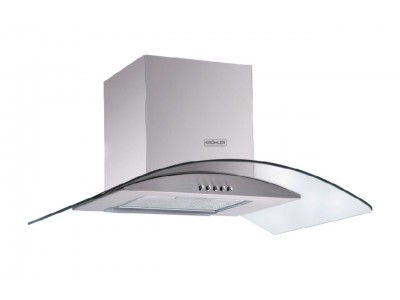 Hotte Cheminée 60 cm Verre & Inox 650 m³/h Commandes Mécaniques – EKH-IBE60-INVE
