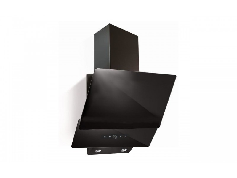 Hotte Cheminée 90 cm Verre Trempé Noir 650 m³/h avec Écran Digital – EKH-MOD90-BL