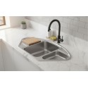 Évier de Coin 1 Bac et Demi Inox 304 Satiné avec Égouttoir 945 mm – EKE-945-LT